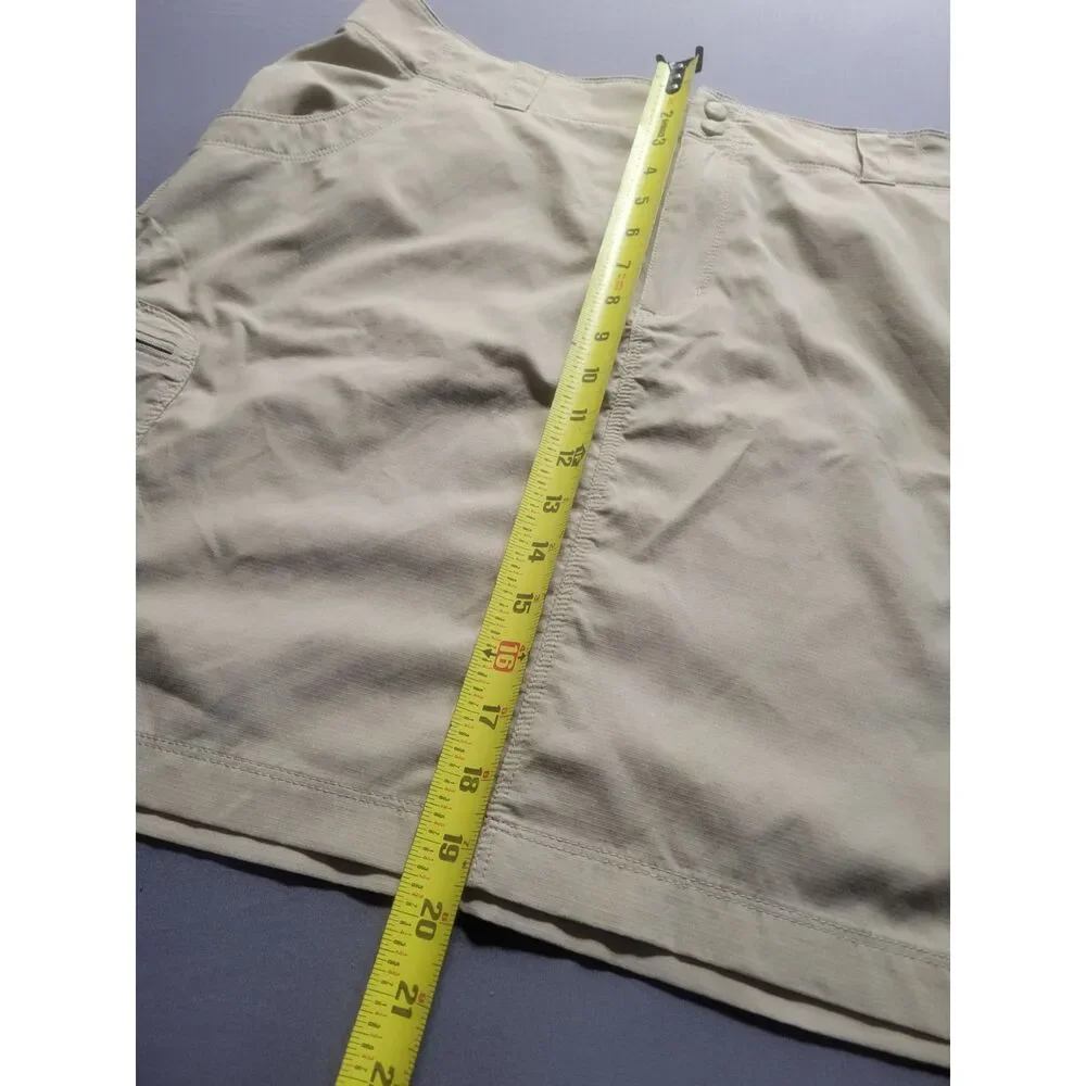LL Bean Womens Vista Trekking Skirt  Size 16 Beige Khaki Cargo Outdoor